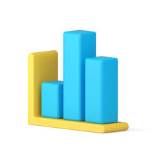 Wall Mural - Bar diagram chart graph statistic analyzing data dynamic process isometric 3d icon realistic vector