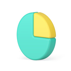 Poster - circle pie chart business diagram accounting analyzing project management report 3d icon vector
