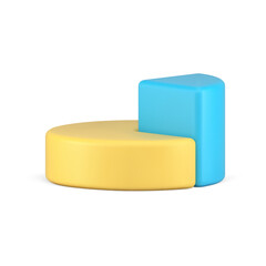 Poster - business analyzing chart pie podium diagram financial planning statistic report 3d icon vector