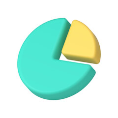 Poster - Chart pie graph section part business financial analyzing statistical accounting 3d icon vector