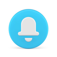 Poster - Ring bell blue circle button sound signal subscribe media notification 3d icon realistic vector
