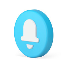 Poster - Notification sound alert signal reminder ring bell blue circle button isometric 3d icon vector