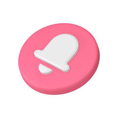 Poster - Alert reminder mobile interface notification ring bell circle button isometric 3d icon vector