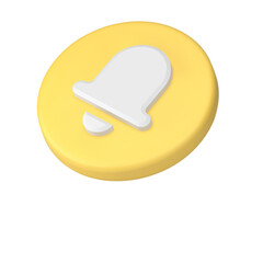 Poster - Inbox message call sound notification attention alert yellow circle button isometric 3d icon vector