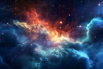 Fototapete - a vast, starry night sky, with constellations and galaxies that appear to extend infinitely into space, evoking a sense of wonder and cosmic beauty.  Generative AI technology.