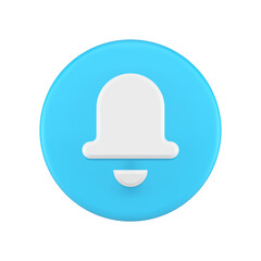 Poster - Notification sound reminder blue circle button cyberspace interface alert 3d icon realistic vector