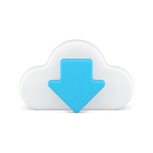 Data download cloud computing server virtual connection information storage 3d icon vector