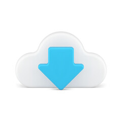 Poster - data download cloud computing server virtual connection information storage 3d icon vector