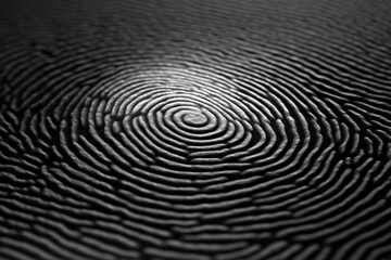Aufkleber -  fingerprint image, with shades of gray and black, evoking a sense of mystery and intrigue.  Generative AI technology.