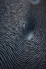 Poster - A fingerprint formed by lines and curves, resembling a maze or labyrinth, symbolizing the complexity and uniqueness of human identity. Generative AI technology.