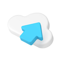 Poster - Upload data backup information cloud computing storage global internet transfer 3d icon vector