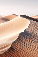 Aufkleber - windblown sand dunes, capturing the sculptural beauty and ever-changing landscape shaped by wind. Generative AI technology.