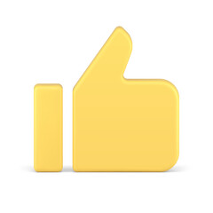 Poster - Thumb up cool success confirmation best choice recommendation feedback 3d icon realistic vector
