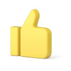Poster - Thumb up cool yellow positive solution success confirmation isometric 3d icon realistic vector