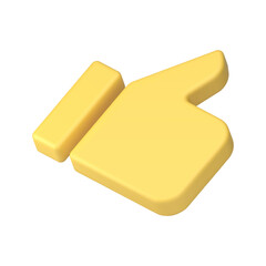 Poster - Cool thumb up yellow 3d icon best choice feedback success recommendation realistic vector