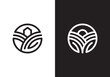 © priyo - agriculture logo design. leaf circle combination, unique concept. farm symbol icon