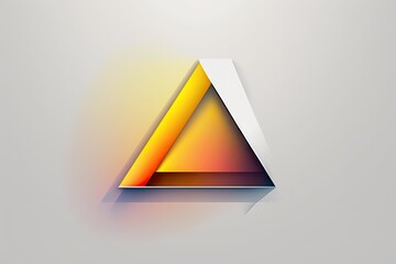 Poster - Triangular abstract glowing orange logo on white background