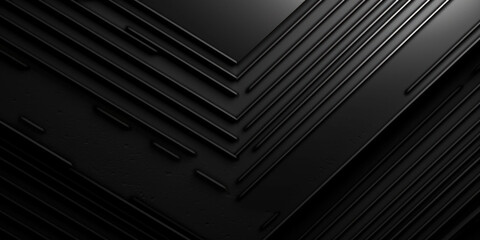 Wall Mural - Black abstract corporate background. Minimal design. Black grey abstract modern background for design. Dark. Geometric shape. 3d effect. Diagonal lines, stripes.. Generative AI