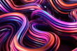 © ADDICTIVE STOCK - Generative AI illustration of abstract bright shiny geometric background with purple blue orange gradient colors forming endless lines