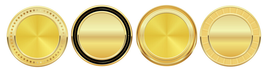 gold metal circle badge