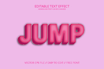 Wall Mural - Jump 3D Fully Editable Text Effect Template 