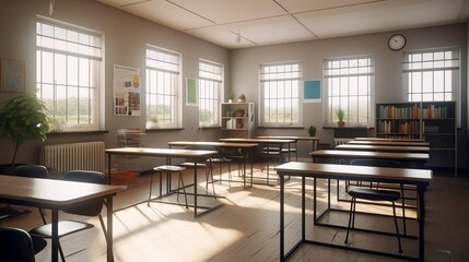 Wall Mural - High school classroom interior