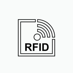 Fototapete - RFID or Radio Frequency Identification Vector Icon for Apps and Websites.  