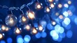 event brightening and beautification concept christmas wreath bokeh lights over sad blue establishment. AI Generated
