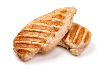 Sticker - Roasted chicken breast, isolated on white background.