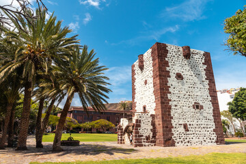 Wall Mural - Torre del Conde in a park in the city of San Sebastian de la Gomera in summer, Canary Islands