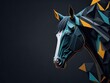 Beautiful abstract poligonal horse background. ai generative