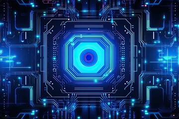 Poster - Artificial intelligence and humanoid head with neural network, quantum computing, advanced robotics, and brain-computer interfaces. Technology background concept. (Generative AI)