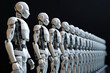 Row of android robot clones
