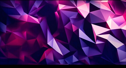 three triangular low polygon purple