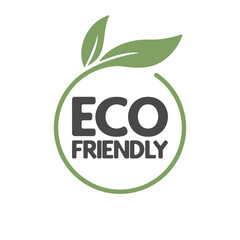 Wall Mural - Eco friendly badge. Healthy natural label logo design. Organic product packaging design.