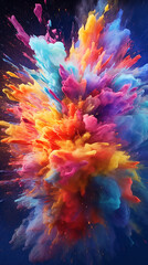 Wall Mural - explosions of colors on a picture, many colors, dynamic, modern, visual effect