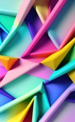 Aufkleber - Bright geometric 3d abstract shapes background.