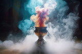 Fototapeta  - the magic cup stands temptingly in clouds of mysterious smoke, ai tools generated image