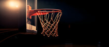 Basketball Hoop At Night