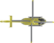 Top View Of Yellow Helicopter