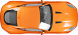 Top view of orange sports car