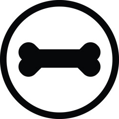 Poster - dog bone icon circle . pets food symbol vector