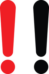 Poster - red and black attention icons isolated on white background . alert vector icon