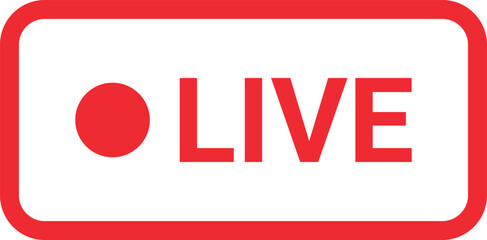 Poster - red live button icon . live symbol. social media concept. vector illustration
