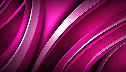 Wall Mural - abstract fuchsia colored background, purple colored lines and waves with reflection. generative ai