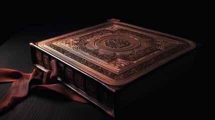 Quran holy book on dark background