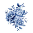 Watercolor Vintage Blue Flowers , isolated vector.