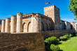 Fortified castle of the Aljaferia in the center of the tourist city of Zaragoza, Aragon, Spain.