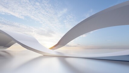 Wall Mural - Futuristic architecture background 3d render