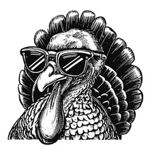 Cool Turkey Wearing Sunglasses Sketch